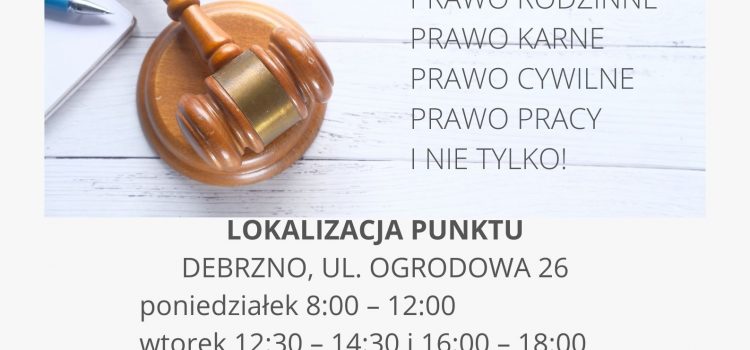 Punkty Nieodpłatnej Pomocy Prawnej, Nieodpłatnego Poradnictwa Obywatelskiego i Nieodpłatnej Mediacji w powiecie człuchowskim